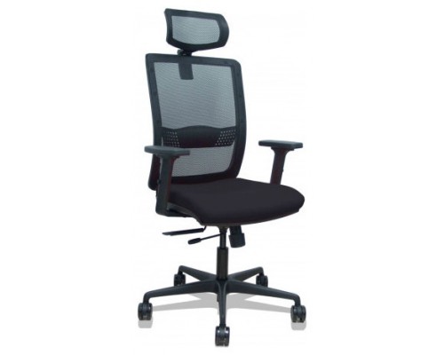 SILLA HACHES TRASLACK MALLA NEGRA ASIENTO BALI NEGRO BRAZOS 2D RUEDAS 65MM CABECERO REGULABLE PIQUERAS Y CRESPO 395TKM840B840B2DB68R65CR (Espera 4 dias)