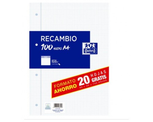 RECAMBIO A4 80H+20H 4X4 CON MARGEN OXFORD 400195058 (Espera 4 dias)