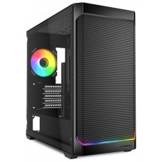 CAJA GAMING SHARKOON VK2 RGB ATX NEGRO 3XVENT 120MM 2XUSB SN FUENTE