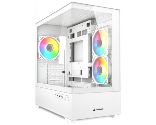CAJA GAMING SHARKOON MK6 RGC MICRO ATX BLANCO 3XVENT 120MM 2XUSB SN FUENTE