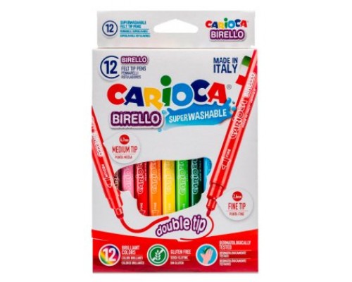 CAJA 12 ROTULADORES COLORES DOBLE PUNTA BIRELLO CARIOCA 41457 (Espera 4 dias)