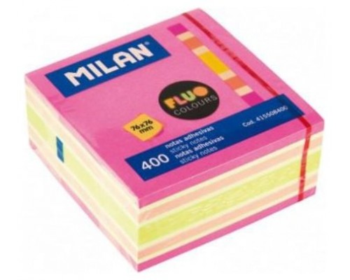 MILAN BLOC NOTAS ADHESIVAS 400 HOJAS 76X76 FLUOR