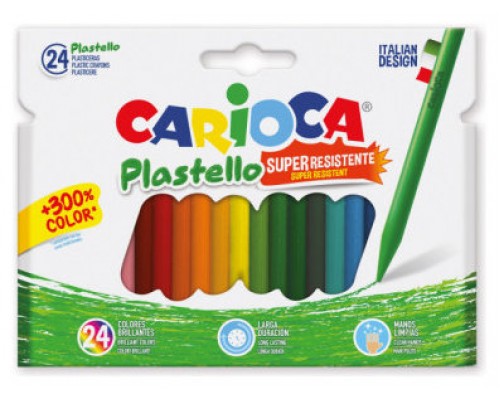 CAJA 24 PLASTICERAS COLORES SURTIDOS CARIOCA 42880 (Espera 4 dias)