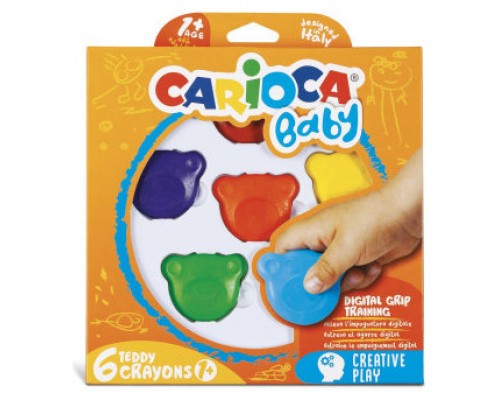 Carioca Teddy Crayons BABY - 6 Pz (Espera 4 dias)