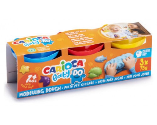 SET PASTA DE MODELAR CARIOCA BABY DOUGH 3X75GR CARIOCA 43179 (Espera 4 dias)