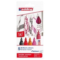 PACK 5 MARCADORES TEXTILES. COLORES CÁLIDOS. EDDING 4500-5-S-999 (Espera 4 dias)