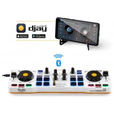 Hercules DJControl Mix – Controladora de DJ Inalámbrica Bluetooth para Smartphones (iOS y Android) – Aplicación djay – 2 Decks (Espera 4 dias)