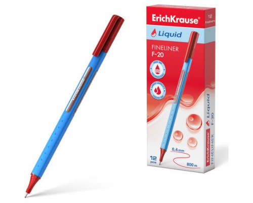 FINELINER LIQUID F-20, COLOR DE LA TINTA: ROJO ERICH KRAUSE 47971 (MIN12) (Espera 4 dias)