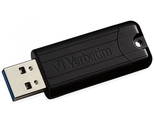 VERBATIM PENDRIVE PINSTRIPE 128GB HIGH SPEED RETRACTIL USB 3.2 NEGRO