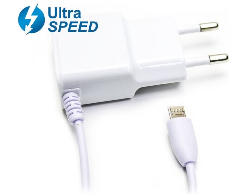Cargador Micro USB UltraSpeed 2.1A Blanco Biwond (Espera 2 dias)