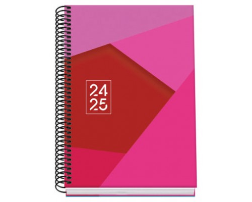 AGENDA ESCOLAR 2024-2025 TAMAÑO A5 TAPA CARTON FORRADO  SEMANA VISTA TANGRAM BASIC ROSA DOHE 51745 (Espera 4 dias)