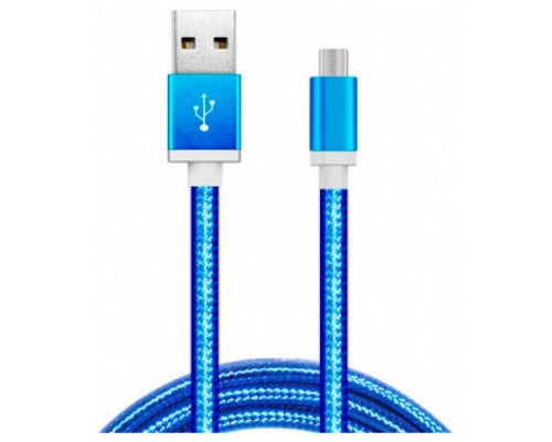 Cable USB a Micro USB 5 Pines (Carga y Transferencia) Metal Azul 1m Biwond (Espera 2 dias)