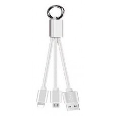 Cable USB a Micro USB+Lightning 8 Pines Anilla Metal 15cm Biwond (Espera 2 dias)