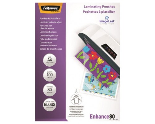 FELLOWES  Fundas para Plastificar 5306114/ A4/ 80 Micras/ 100 unidades