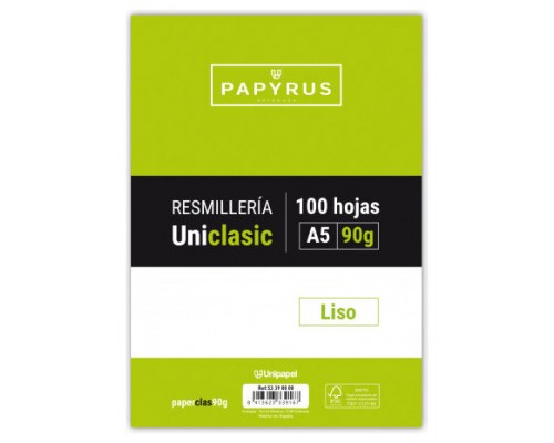 RECAMBIO PAQUETE 100 HOJAS A5 UNICLASIC 90 GR. LISO SIN MARGEN PAYRUS 53390000 (Espera 4 dias)