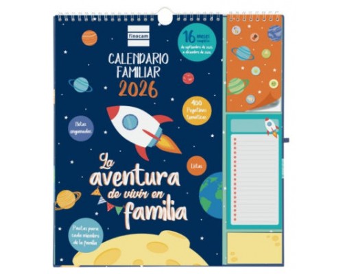 CALENDARIO 16 MESES SEPTIEMBRE 2025-DICIEMBRE 2026 PLUS 340X380 MES VISTA FAMILIAR+ FINOCAM 540220126 (Espera 4 dias)