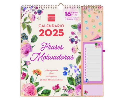 CALENDARIO 16 MESES SEPTIEMBRE 2024-DICIEMBRE 2025 PLUS-340X380 MES VISTA FRASES MOTIVACIONALES FINOCAM 540220225 (Espera 4 dias)