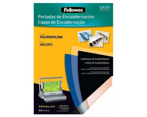 PACK 100 PORTADAS POLIPROPILENO NEGRO 450 MICRAS A4 FELLOWES 54772 (Espera 4 dias)