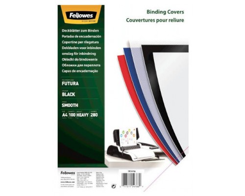 PACK 50 PORTADAS POLIPROPILENO A4 700 MICRAS NEGRO FELLOWES 5477502 (Espera 4 dias)