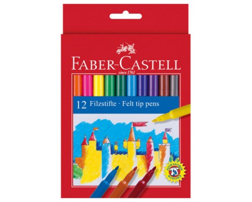 ESTUCHE CARTÓN 12 ROTULADORES ESCOLARES FABER CASTELL 554201 (Espera 4 dias)