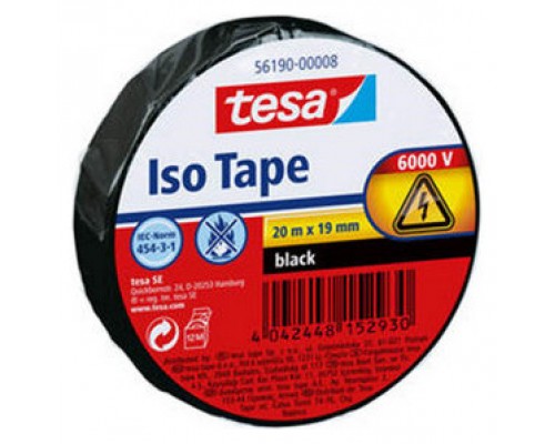 ROLLO CINTA AISLANTE PVC 19MMX20METROS NEGRA TESA 56190-00008-22 (Espera 4 dias)