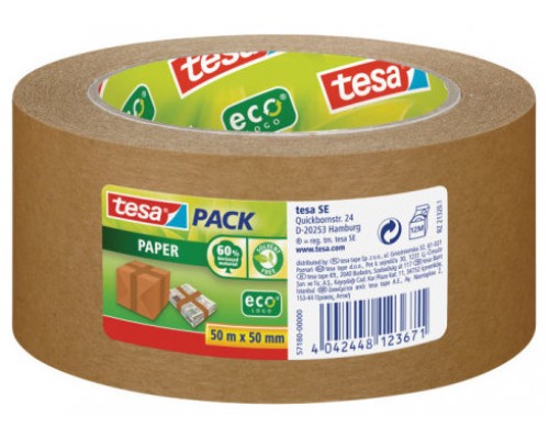 PRECINTO PAPEL ECOLÓGICO MARRON 50MX50MM TESA 57180-00000-02 (MIN6) (Espera 4 dias)