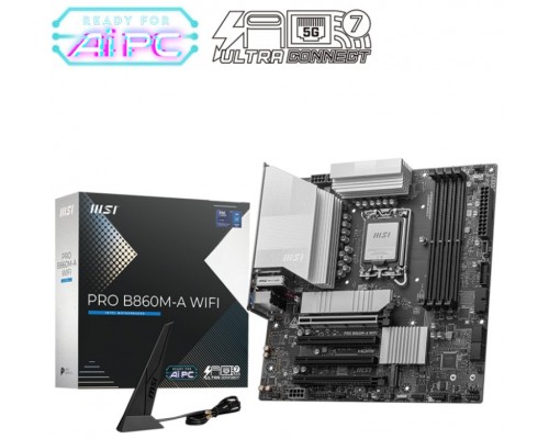 MSI PRO B860M-A WIFI placa base Intel B860 LGA 1851 (Socket V1) micro ATX (Espera 4 dias)