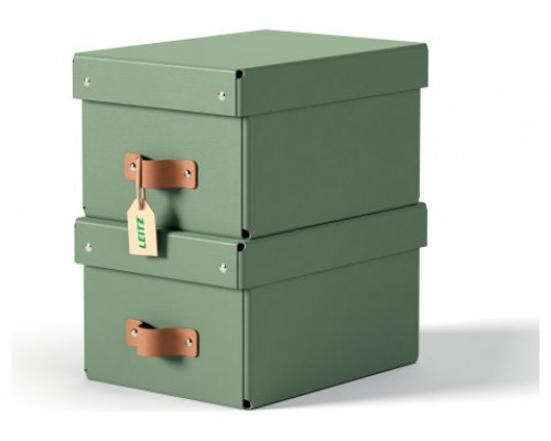 PACK 2 CAJAS DE ALMACENAMIENTO CART&Oacute;N PEQUE&Ntilde;A COLOR VERDE LEITZ 61470050 (Espera 4 dias)