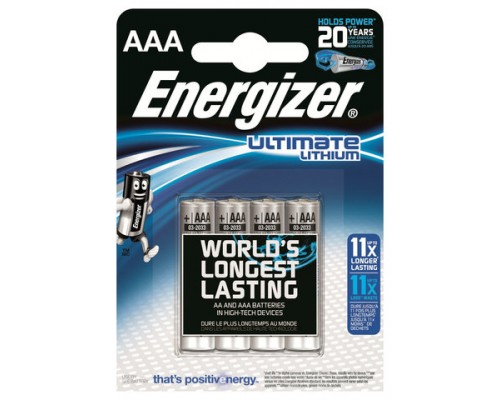 BLISTER 4 PILAS ULTIM LITHIUM TIPO L92 (AAA) ENERGIZER 639171 (Espera 4 dias)