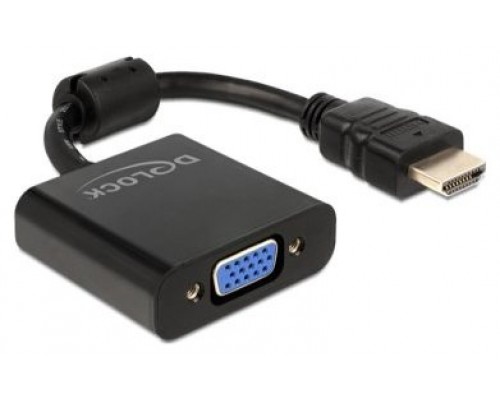 Delock Adaptador HDMI-A 19 pines Macho a VGA Negro