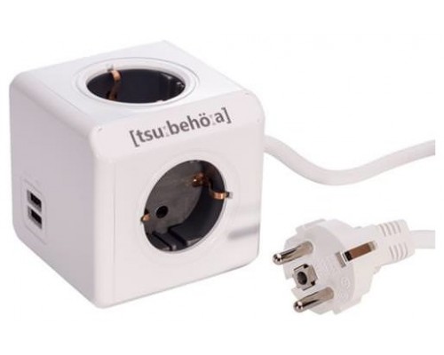 POWERCUBE ORIGINAL 2 USB + 4 TOMAS CORRIENTE  3metros
