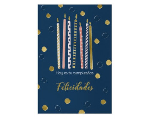 PACK 6 TARJETAS DE FELICITACIÓN CUMPLEAÑOS - TAMAÑO 11,5 X 17 CM - MODELO VELAS DOHE 70068 (Espera 4 dias)