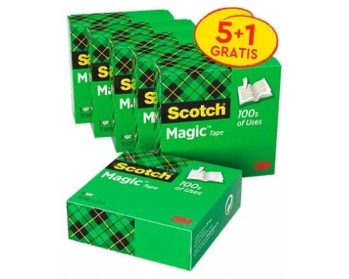 PACK 5+1 ROLLOS CINTA INVISIBLE 19MM X 33M MAGIC810P5+1 SCOTH 7100054673 (Espera 4 dias)