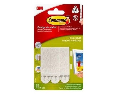 BLISTER TIRAS ADHESIVAS MEDIANAS PARA CUADROS HASTA 5,4KG COMMAND 17201 3M 7100127044 (Espera 4 dias)