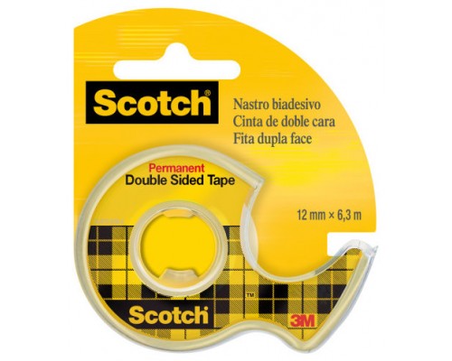ROLLO CINTA ADHESIVA DOBLE CARA 12,7MM X 6,3M CON DISPENSADOR 136D SCOTH 7100276528 (Espera 4 dias)