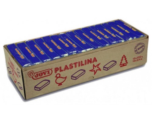 CAJA 15 PASTILLAS PLASTILINA 350 G - AZUL OSCURO JOVI 7213 (Espera 4 dias)