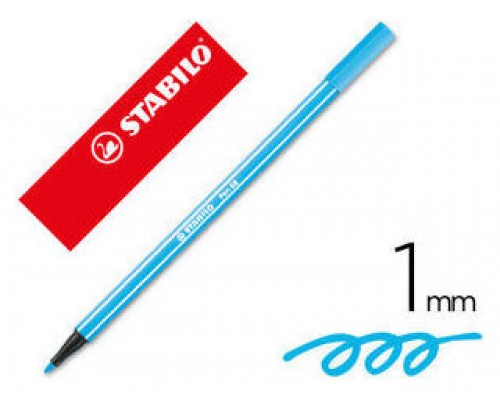 ROTULADOR PREMIUM CON PUNTA DE FIBRA BISELADA PEN 68 MAX COLOR AZUL CELESTE STABILO 768/57 (MIN10) (Espera 4 dias)