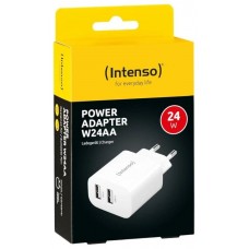 Intenso | Cargador pared W24AA|2xUSB-A|blanco