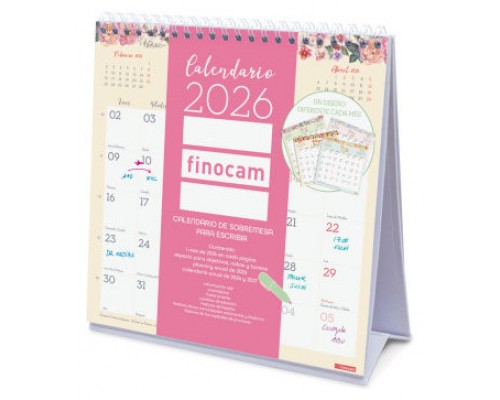 CALENDARIO 2026 SOBREMESA TRENDY DESIGN ESCRIBIR 190X190MM FINOCAM 787060126 (Espera 4 dias)