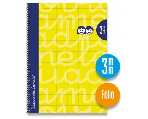 CUADERNO FOLIO FORRADO RAYADO 3 MM AMARILLO LAMELA 7FTE03AM (MIN5) (Espera 4 dias)