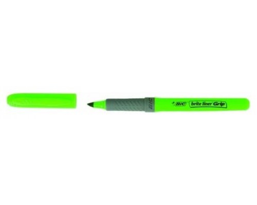 MARCADOR FLUORESCENTE HIGHLIGHTER GRIP TRAZO 1,5-3,3MM. VERDE BIC 811932 (MIN12) (Espera 4 dias)