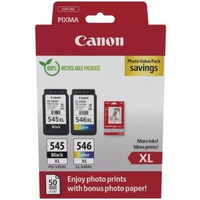 CANON CARTUCHO NEGRO/COLOR PG-545XL/CL-546XL + PAPEL FOTO 4X6 (GP-501 50H)-2592 CANON CARTUCHO NEGRO/COLOR PG-545XL/CL-546XL + PAPEL FOTO 4X6 (GP-501 50H)