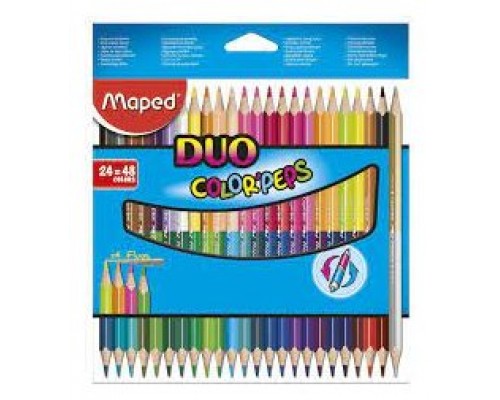 ESTUCHE 24 LÁPICES DE COLORES COLOR"PEPS DUO. BICOLOR MAPED 829602FC (Espera 4 dias)