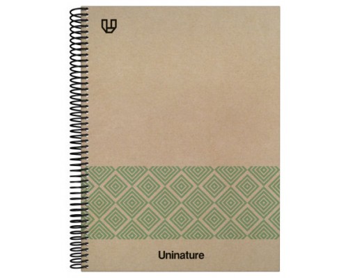 CUADERNO RECICLADO A4 KRAFT SOFT TAPA DURA 80 HOJAS 90GR CUADRICULA 4X4 MM VERDE UNINATURE 88500320 (Espera 4 dias)