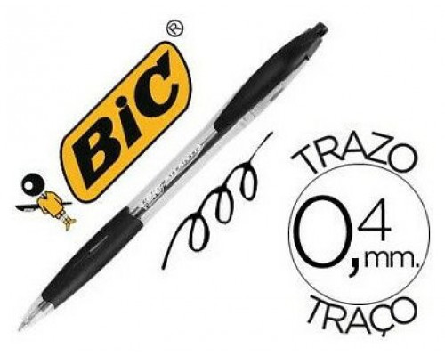 BOLIGRAFO RETRACTIL TRAZO 0,4 MM. ATLANTIS NEGRO BIC 887132 (MIN12) (Espera 4 dias)