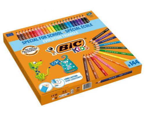 CAJA 144 LAPICES DE COLORES SURTIDOS CLASSPACKS EVOLUTION TRIANGLE BIC 8878311 (Espera 4 dias)