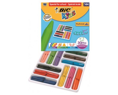 ESTUCHE 144 CERAS DE COLOR CON 12 COLORES DIFERENTES BIC 8878332 (Espera 4 dias)