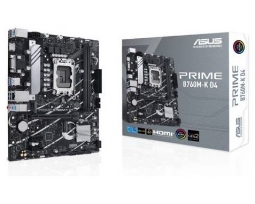 PLACA ASUS PRIME B760M-K D4,INTEL,1700,B760,4DDR4,MATX (Espera 4 dias)