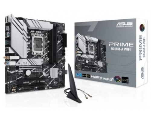 PLACA ASUS PRIME B760M-A WIFI,INTEL,1700,B760,4DDR5,128GB,2HDMI+DP,4SATA+2M.2,2USB 3.2+USB-C,2.5GB+WIFI6E+BT5.2,MATX (Espera 4 dias)