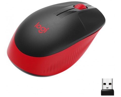 Logitech - Raton optico M190 - Inalambrico - Rojo